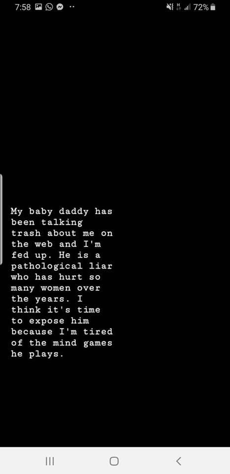 Chantelle on baby Daddy lying (IG)