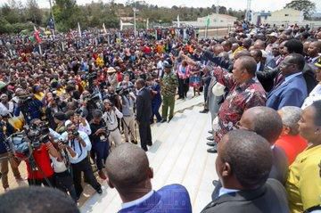 President Uhuru Kenyatta at Ongata-Rongai SGR Station