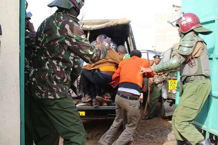 Kenyan police during a past arrest.