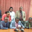 File image of Sylvanus Osoro (extreme right in a luminous green tie) and other team Tangatanga MPs addressing a press conference