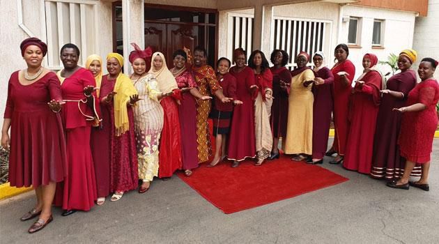 A photo of MPs in the Inua Mama political outfit