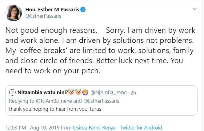 Passaris sets Twitter on fire after tackling admirer who invited her for coffee