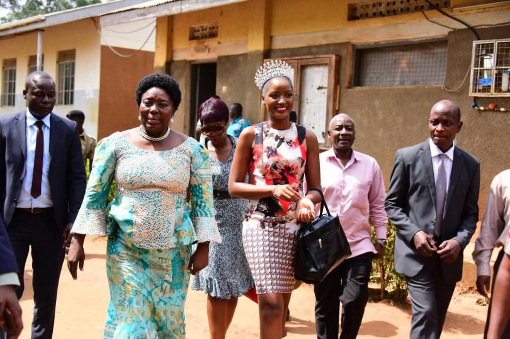 Miss Uganda Quiin Abenakyo is on a joint tour with Speaker of Parliament