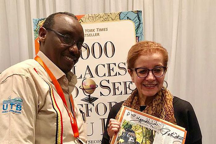 UTB's Stephen Asiimwe and writer Patricia Schultz (UTB)