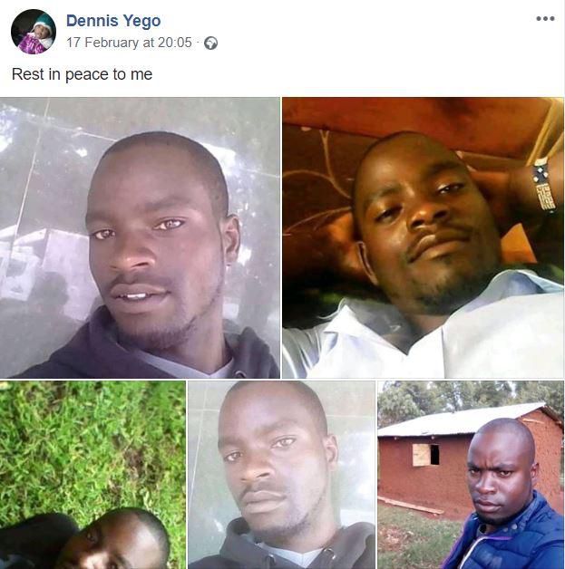 Dennis Yego posted RIP to me on Facebook and committed suicide over marital issues