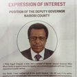 Advert placed by Philip Chogoti Chepsat expressing his interest in Nairobi DG seat