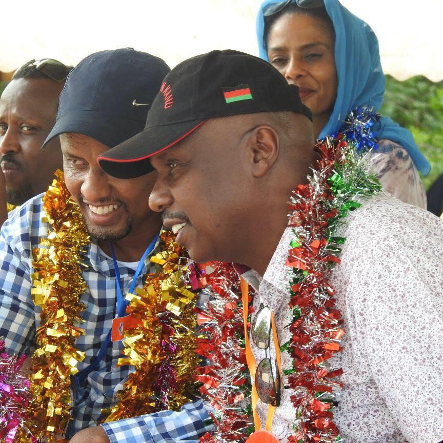 File image of Fafi MP Abdikarim Osman with Senator Gideon Moi