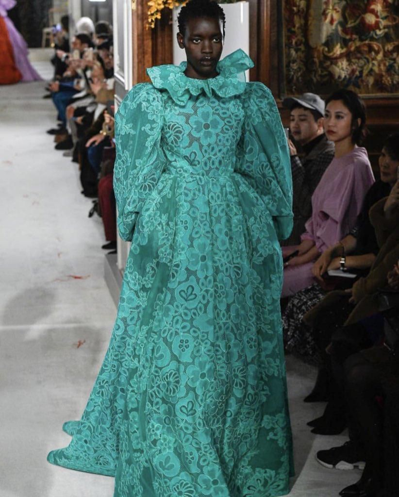 Ayak Veronica walking the runway during the Valentino Couture Show in France