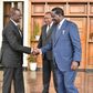 DP Ruto shakes hands with former PM Raila Odinga at his official Karen residence after the March 9 handshake in 2018 (Twitter)