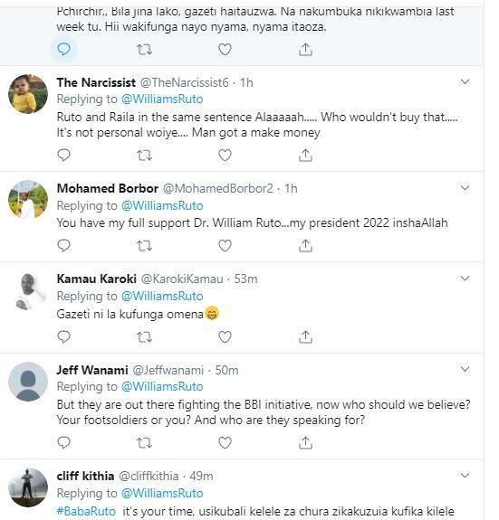 DP Ruto pleads with Newspapers to refrain from using his name to spread fake news