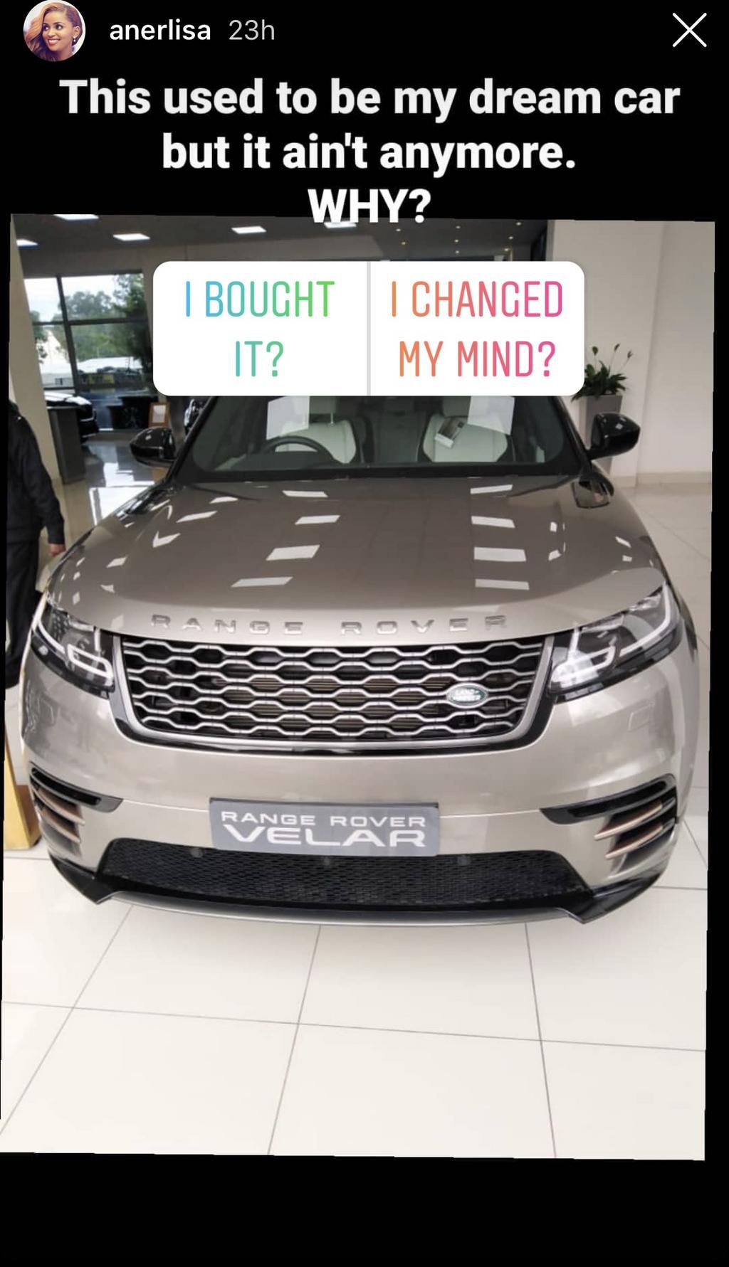 Anerlisa Muigai new Range Rover