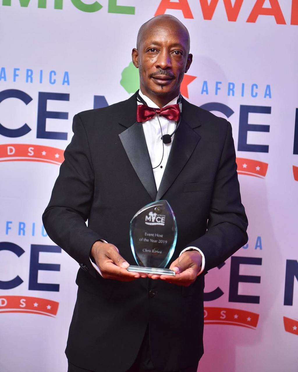 Prominent event organizer Chris Kirwa crowned as the Events host of the year 2019 by Africa MICE Awards