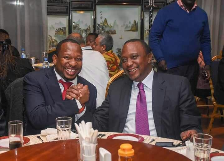 File image of President Uhuru Kenyatta with Governor Mike Sonko