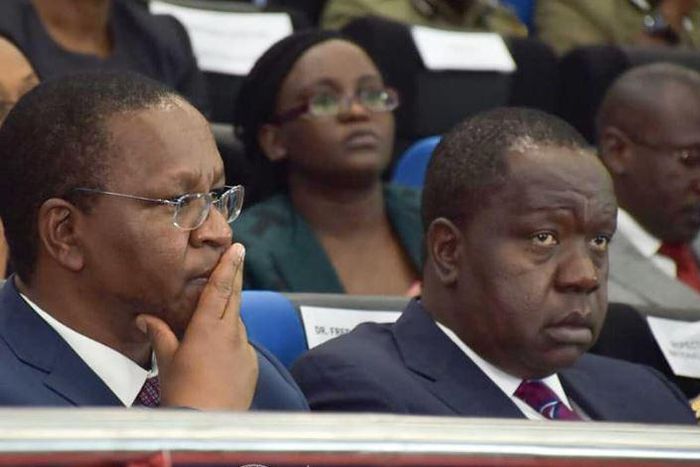 File image of Interior CS Fred Matiangi with PS Karanja Kibicho