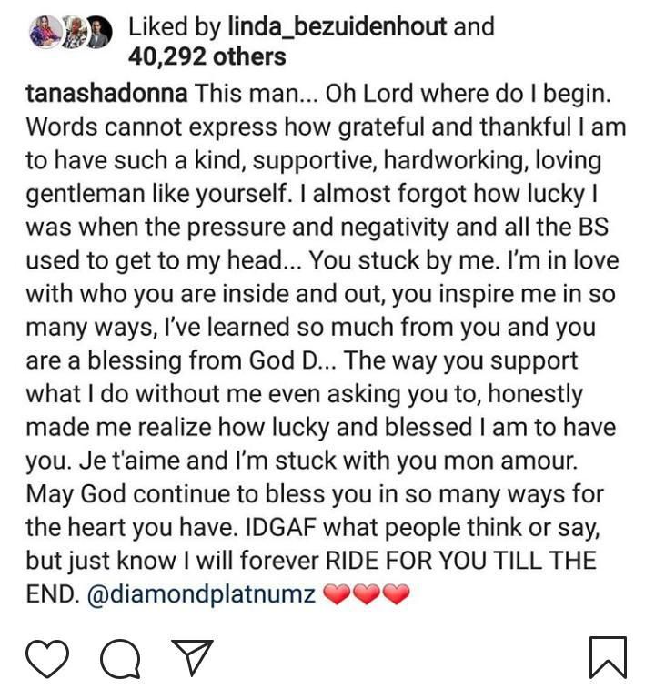 Tanasha Donna's love Letter