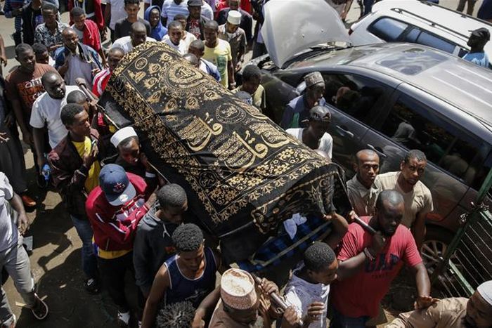 The body of 13-year-old Yasin Hussein Moyo who was killed by police