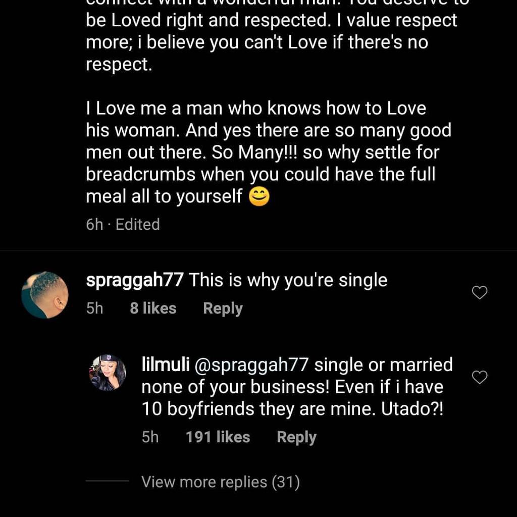 Lillina Muli’s perfect clap back after a fan attacked her with “this is why you are single” slur