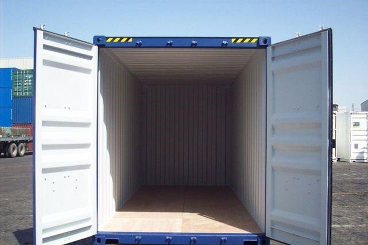 An empty shipping container