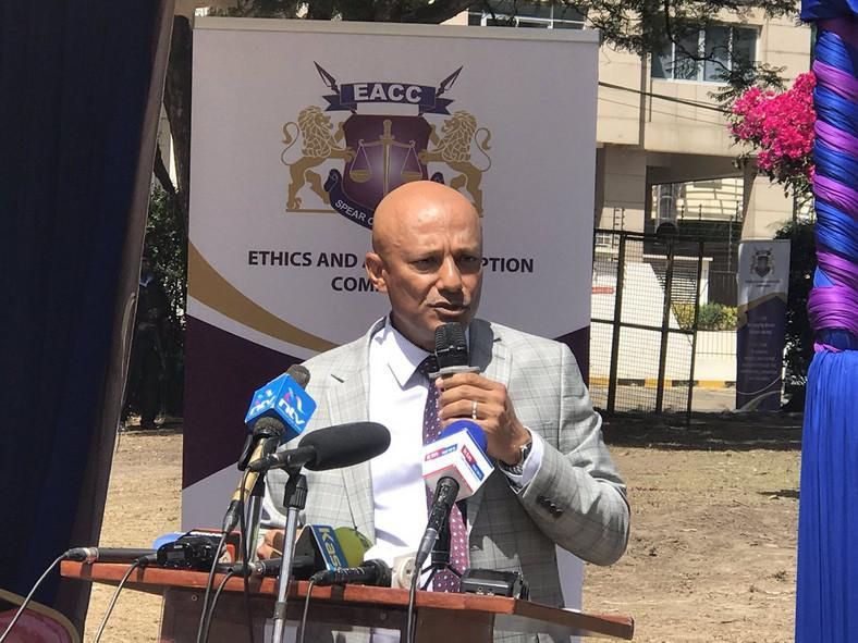 EACC’s CEO Twalib Mbarak during a past media briefing