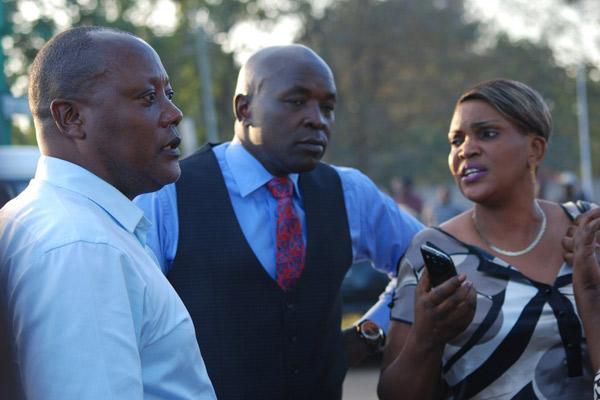Joyce Akinyi, MP Raphael Wanjala with lawyer Cliff Ombeta