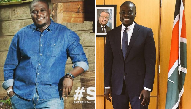 Sakaja before and after weight loss (Courtesy)