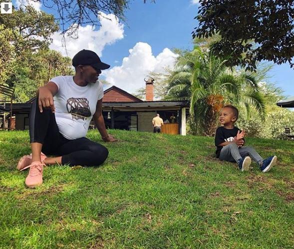 Annabel Onyango with her Son