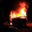 Angry residents attack and torch police vehicle
