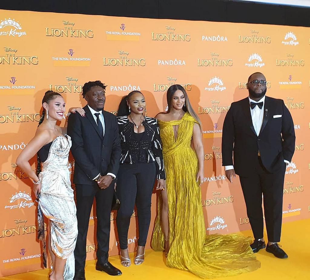 Yemi Alade with Beyonve at the Lion King movie premiere  in London