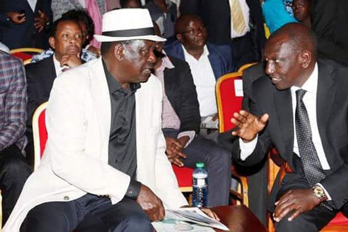 DP William Ruto and Opposition leader Raila Odinga