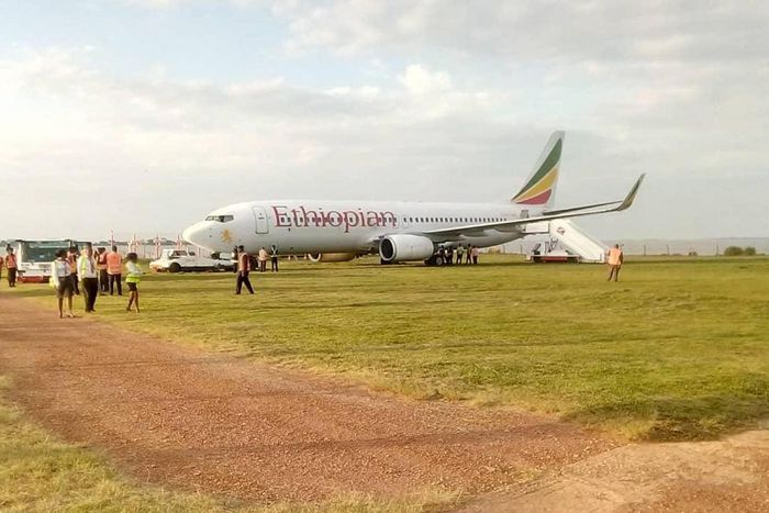 Ethiopia Airlines flight that skidded off the runway at Entebbe Airport