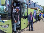 President Uhuru Kenyatta handover a brand new 51-seater Bus to AFC Leopards at State House (Photos)