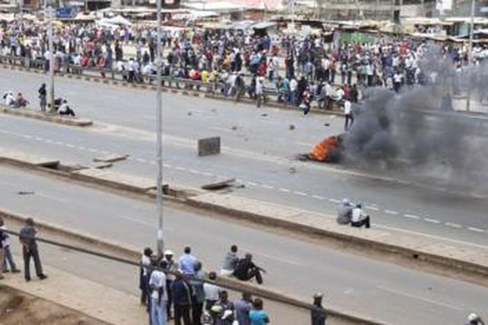 Students block road over rising insecurity in Juja