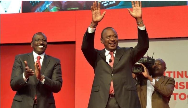 President Uhuru Kenyatta and DP Ruto at a past event. Rival factions have emerged in Jubilee pulling on opposite sides and allied to the two leaders
