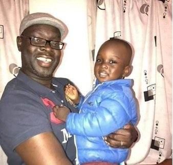 Ken Okoth with his 5 year old son