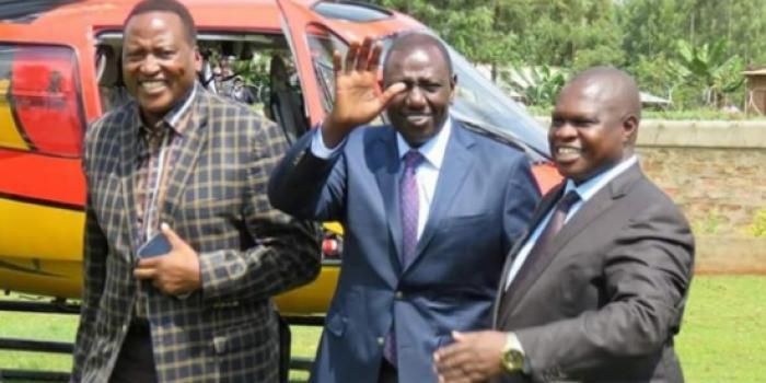 File image of Kitutu Chache MP Richard Onyonka (left) with DP William Ruto and Kisii County Deputy Governor Joash Maangi