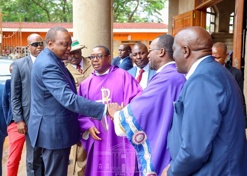 President Uhuru Kenyatta at St Francis of Assisi Catholic Church on Sunday, 08 Dec 2019