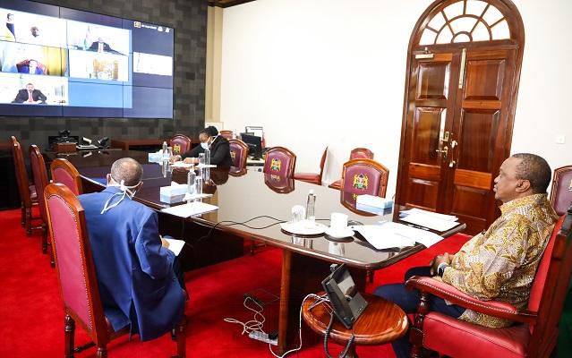 President Uhuru Kenyatta holds virtual meeting with 2 recovered Coronavirus patients