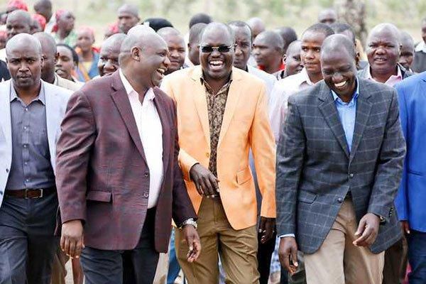 DP William Ruto with Governors Samuel Tunai (left) and Emurua Dikirr MP Johanna Ngeno in Narok County on August 30, 2019