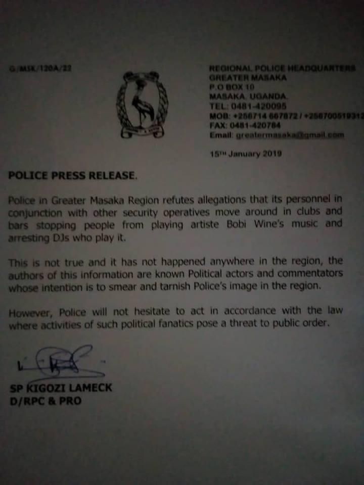 Police statement