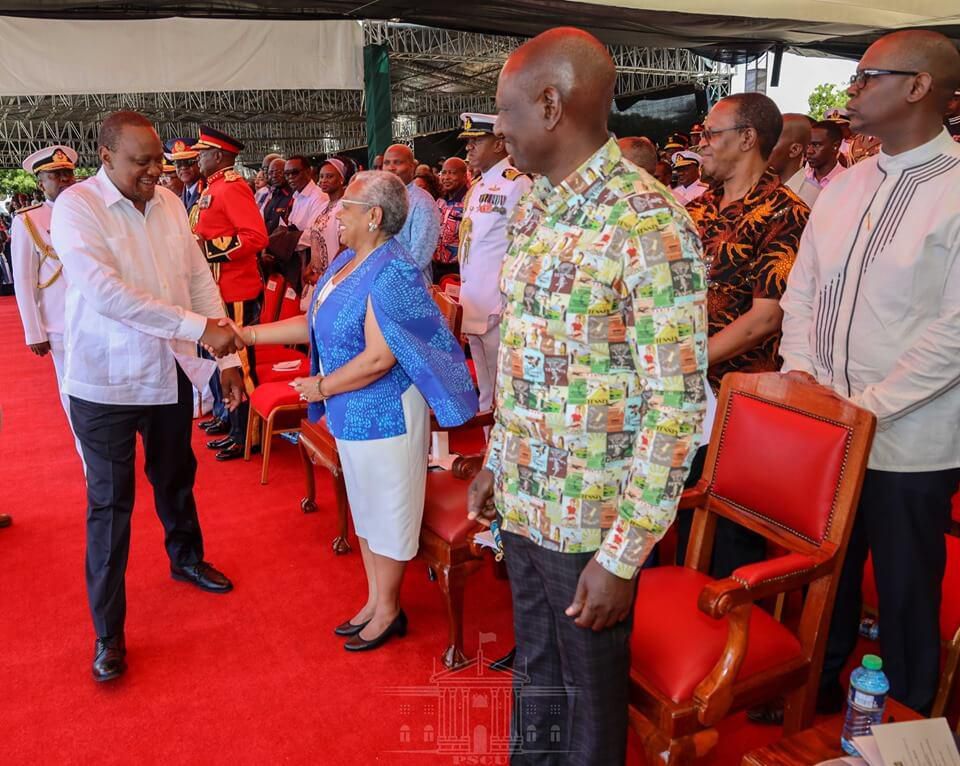 President Uhuru Kenyatta, DP Wiliam Ruto and other dignitaries at the Mashujaa Day celebrations