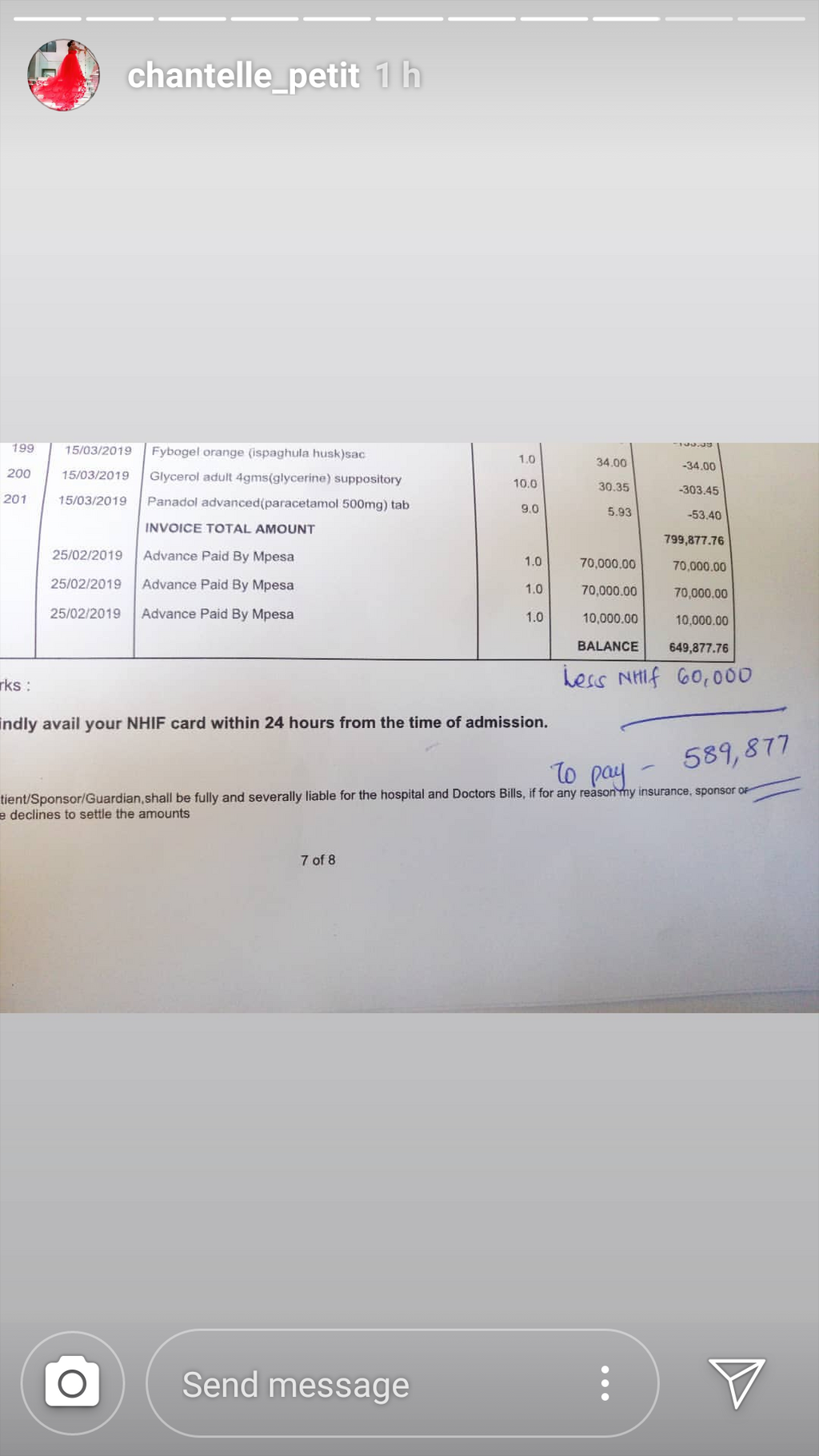 Chantelle's reciepts