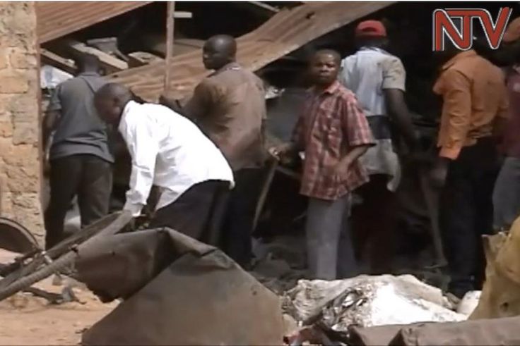 A screen grab from NTV Uganda of a destroyed scrap house