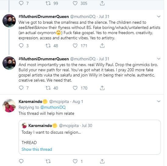 Muthoni drummer queen to Willy Paul