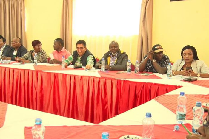 A section of the 59 politicians who convened in Embu
