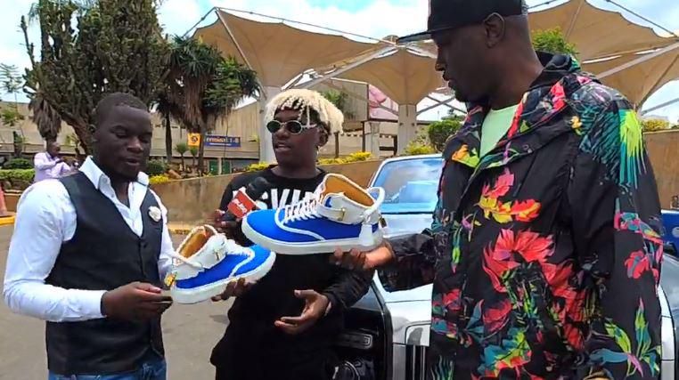 Rayvanny gifted shoes from Buscemi