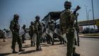Kenyan police arrive to break up a protest from opposition supporters in Kisumu, western Kenya, on August 9, 2017