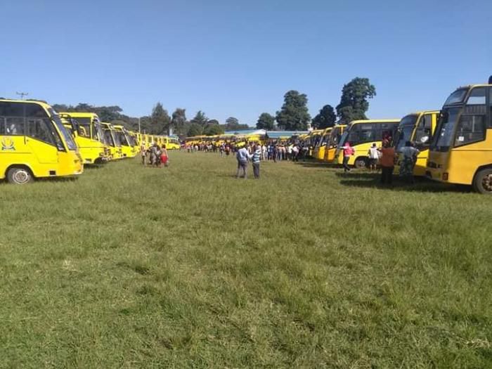 Buses used to ferry delegates to BBI meeting at Kinoru Stadium