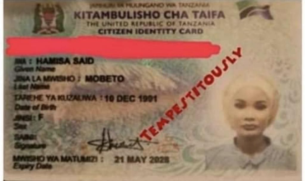 Hamisa Mobetto's ID Card