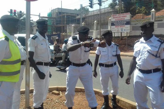 Ugandan traffic officers