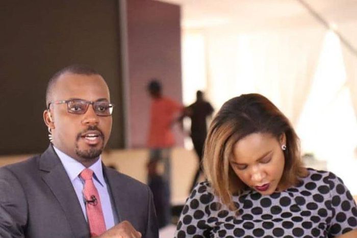 NTV News anchors Edmond Nyabola and Olive Burrows. NTV News anchor forced to apologize after leaving halfway the 9PM bulletin